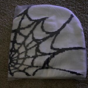 White and Black Spider Web Blanket